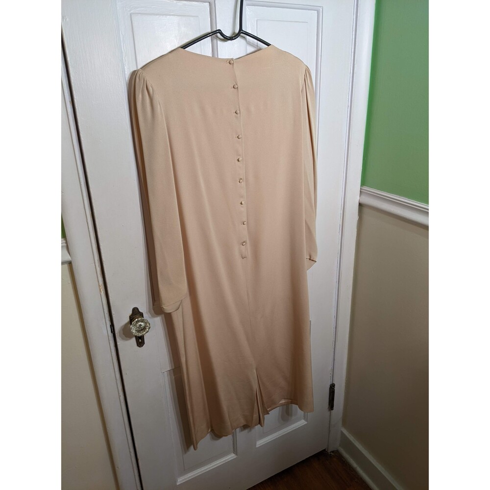 Vintage Rina diMontella Beaded 80s Silk Dress Size 14 - Picture 3 of 8